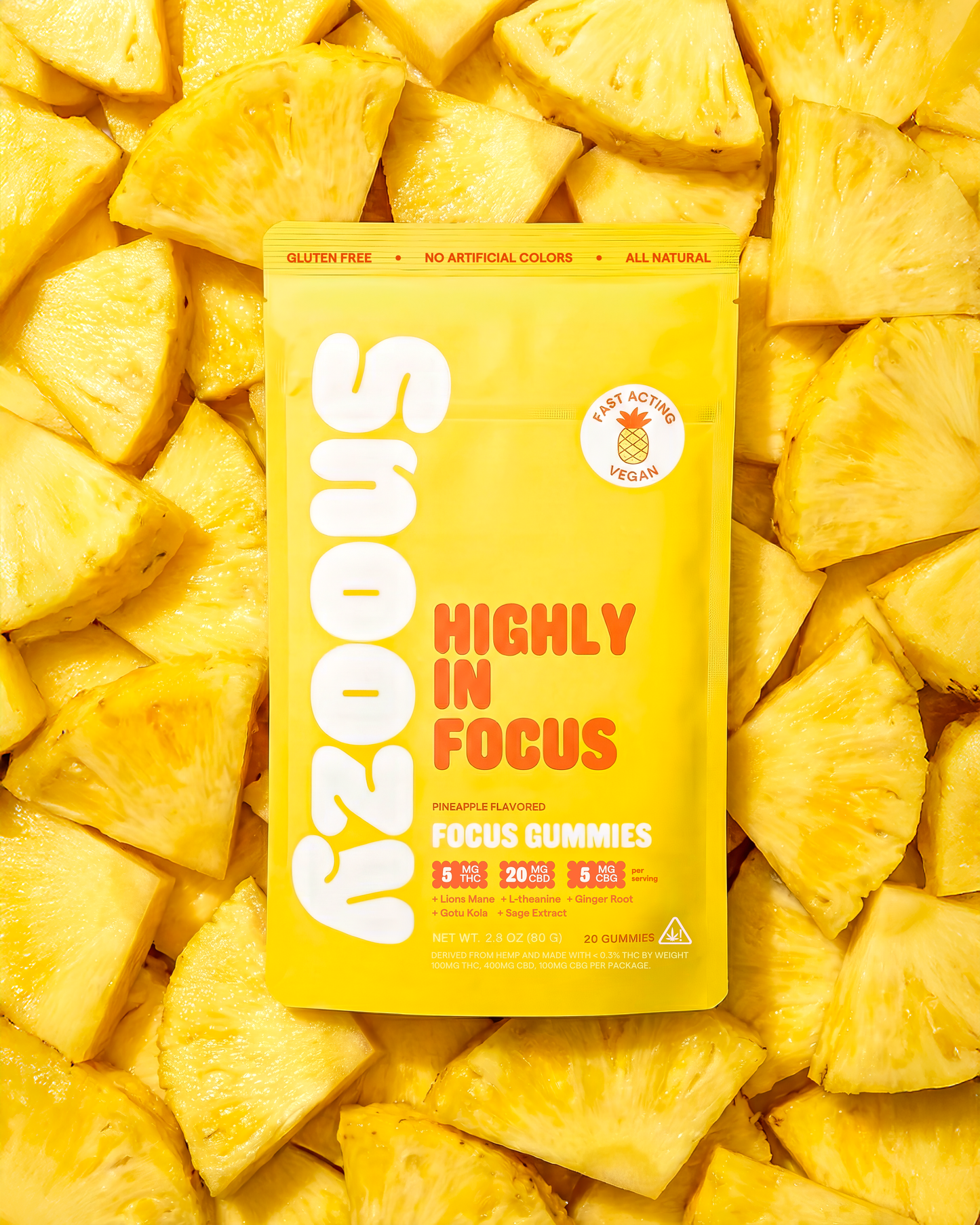 Highly In Focus Gummies - 5mg THC, 20mg CBD, and 5mg CBG