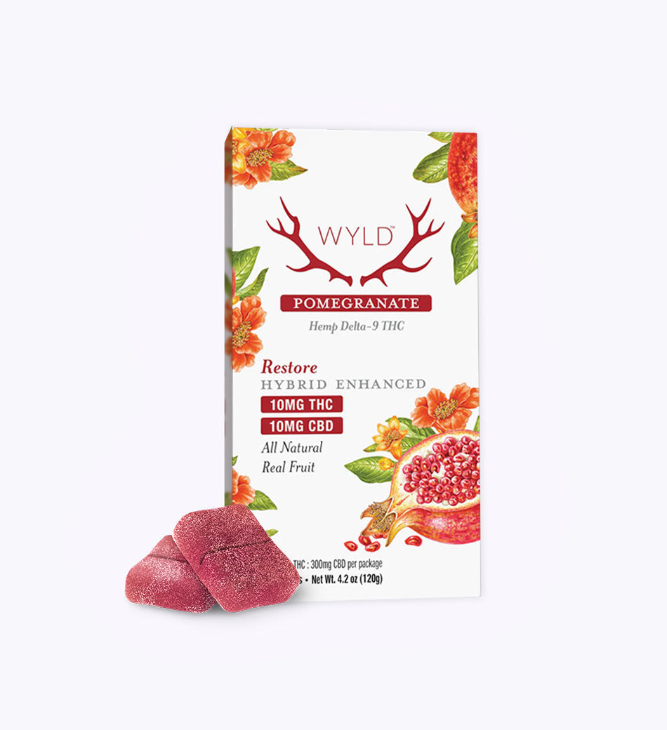Pomegranate 1:1 Restore Gummies - 10mg THC and CBD