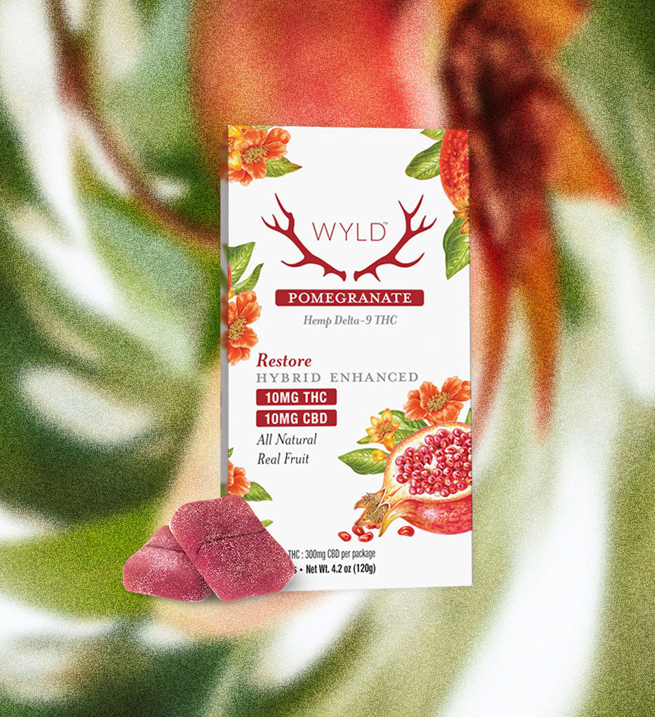 Pomegranate 1:1 Restore Gummies - 10mg THC and CBD