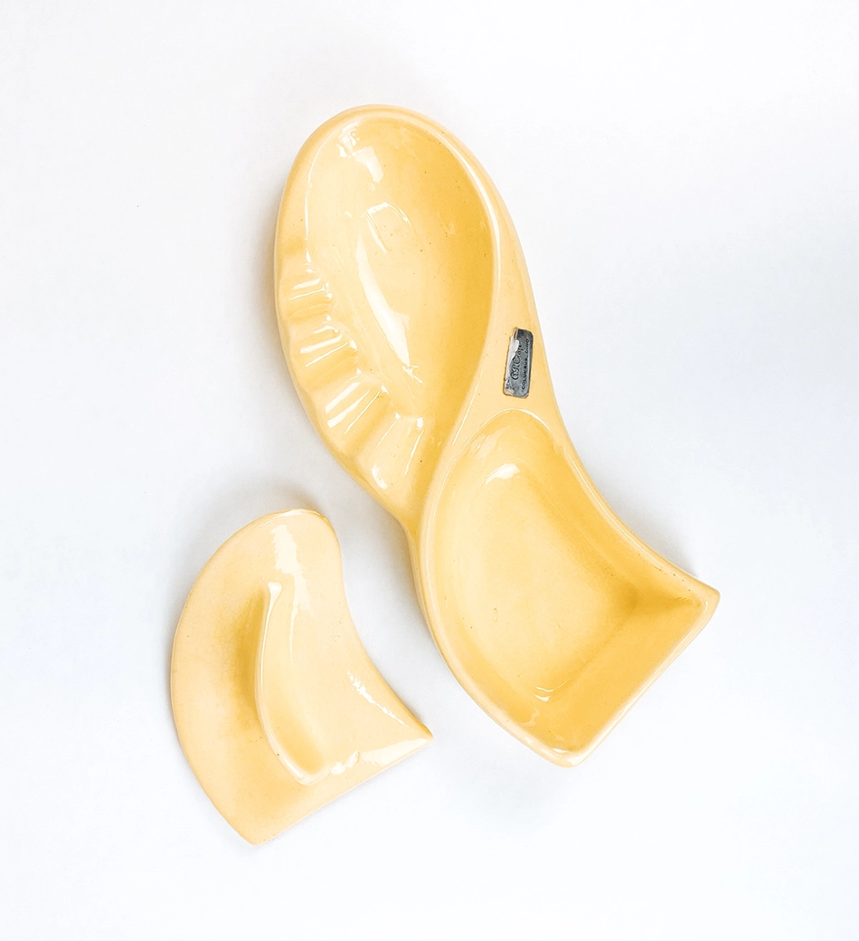 Ceramic 2-Piece Compartment Ashtray