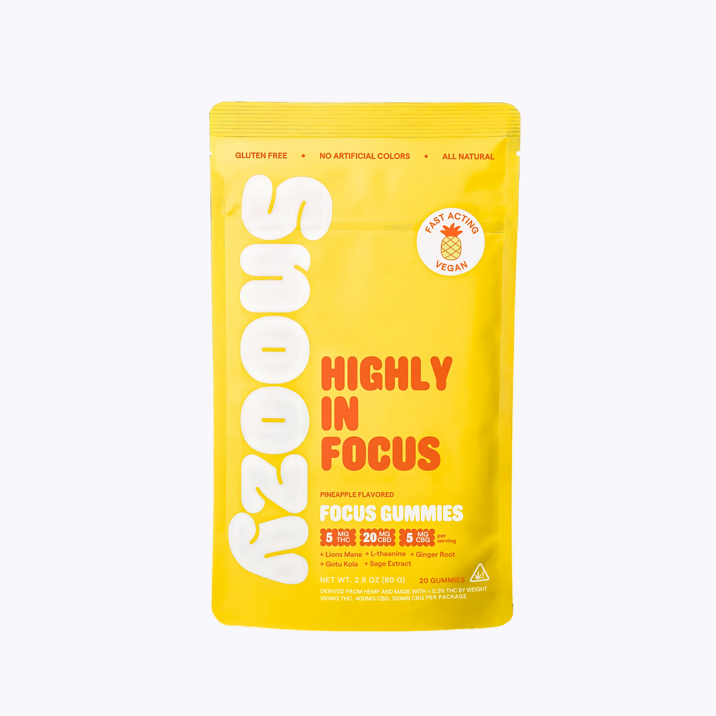 Highly In Focus Gummies - 5mg THC, 20mg CBD, and 5mg CBG