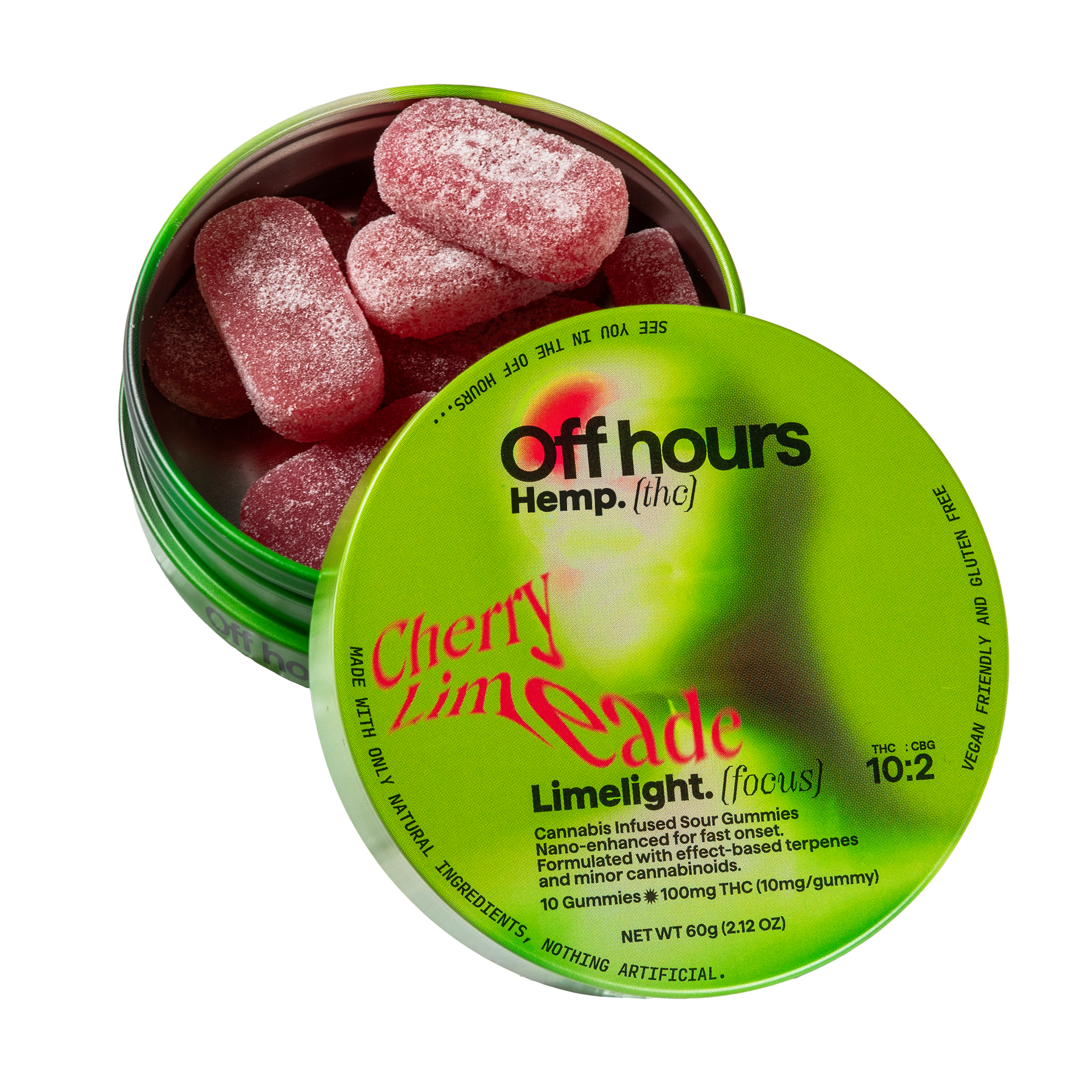 Off Hours Hemp THC Limelight Cherry Limeade Gummies - 10mg THC/2mg Off Hours Hemp THC Limelight Cherry Limeade Gummies - 10mg THC/2mg