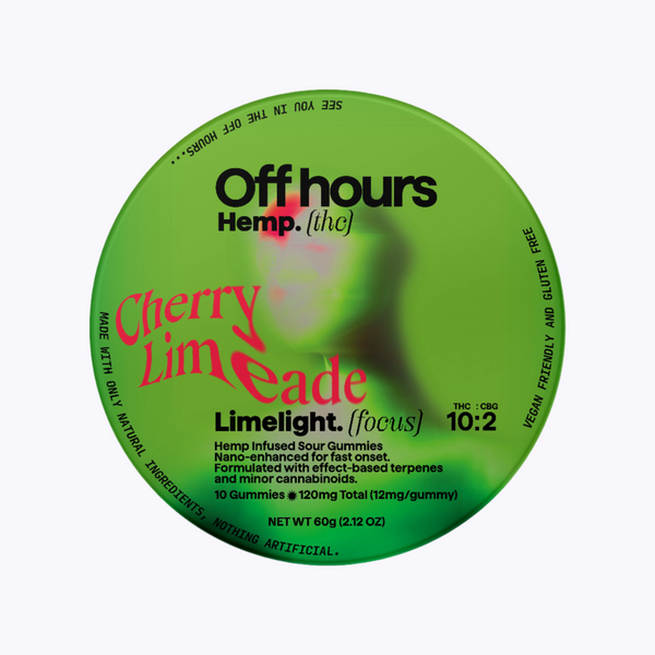 Off Hours Hemp THC Limelight Cherry Limeade Gummies - 10mg THC/2mg Off Hours Hemp THC Limelight Cherry Limeade Gummies - 10mg THC/2mg