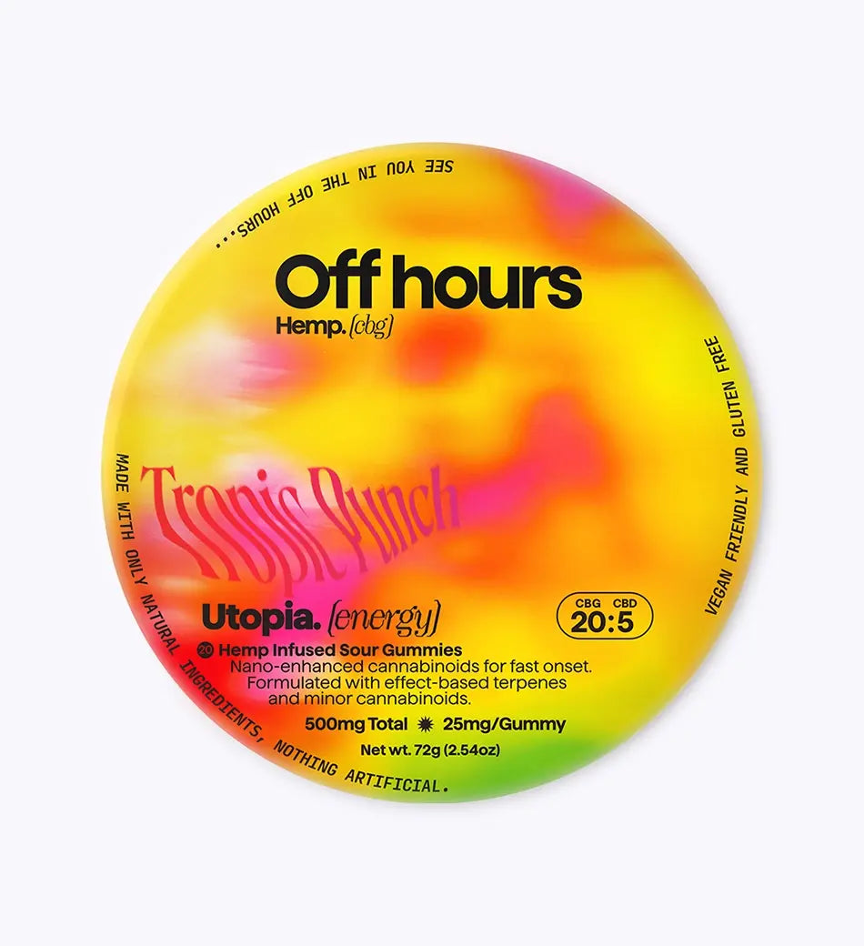 Utopia Sour Tropic Punch Gummies - 20mg CBG and 5mg CBD