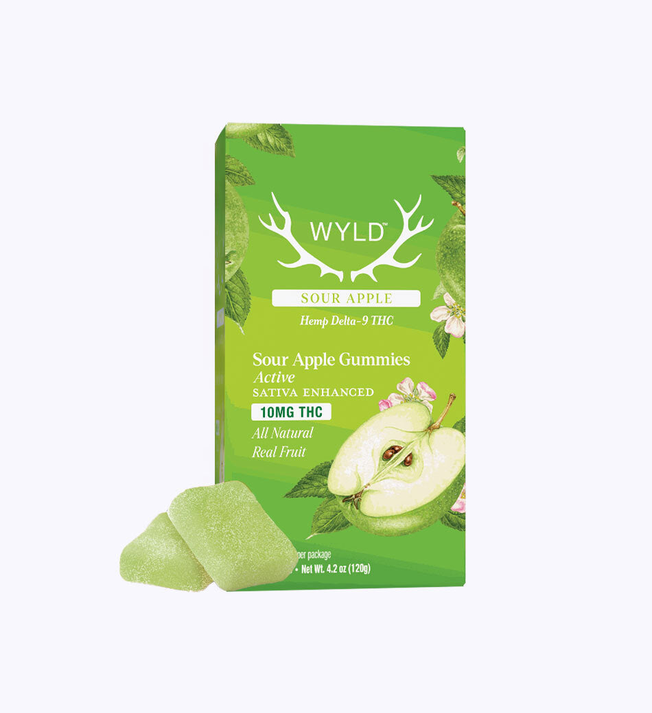 Sour Apple Sativa-Enhanced Active Gummies - 10mg THC