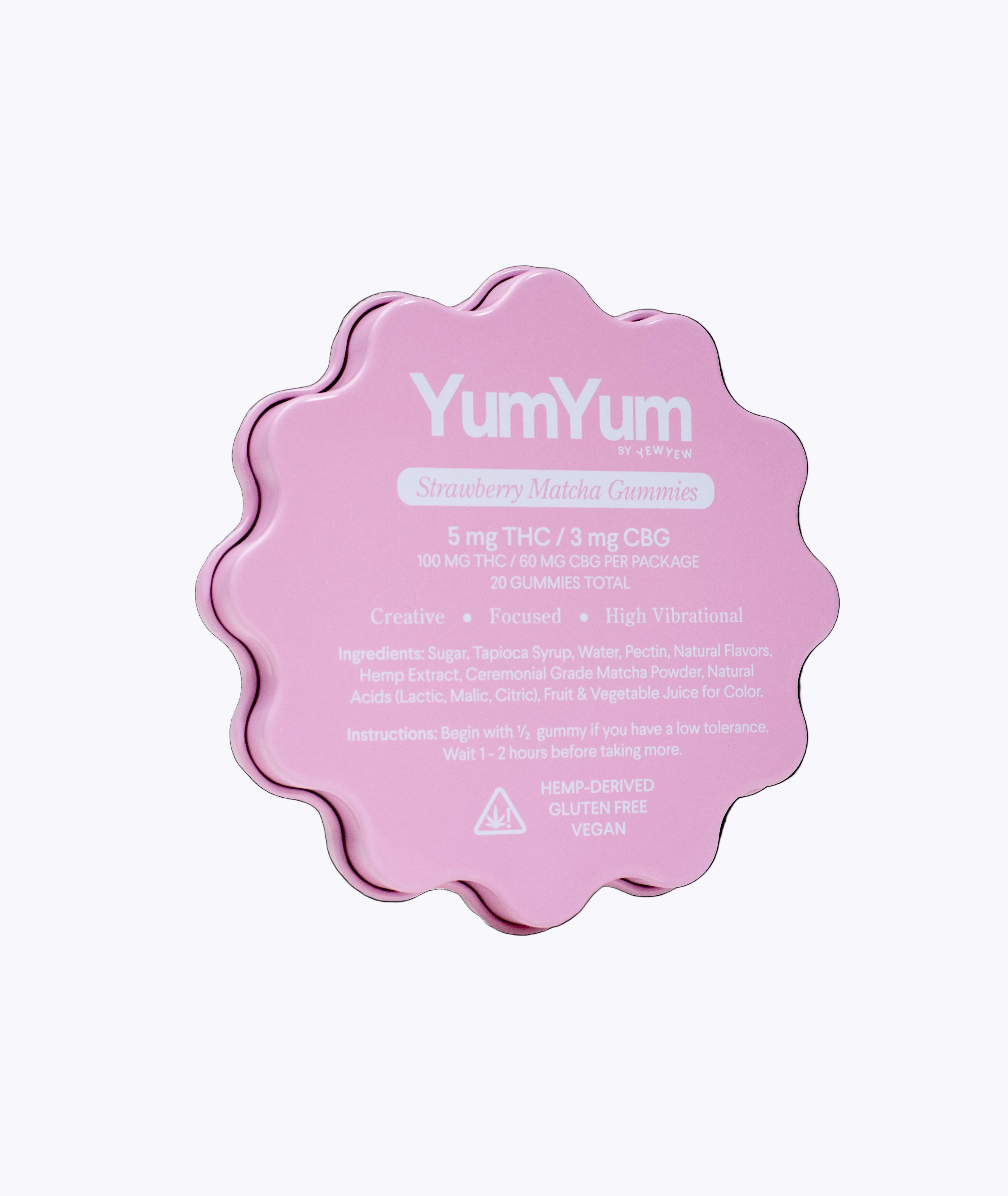 Yew Yew Yum Yum Strawberry Matcha Gummies - 5mg THC. and 3mg CBG
